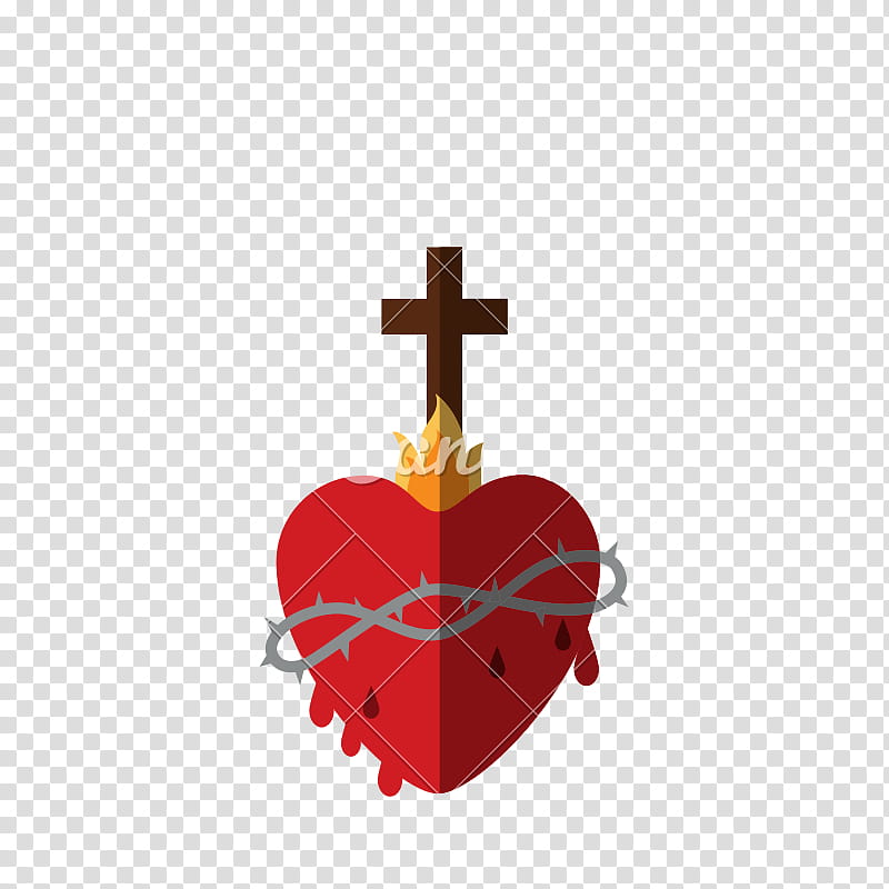 Red Cross, Sacred Heart, Christian Cross, Bible, Christianity, Religion, Christian Symbolism, Immaculate Heart Of Mary transparent background PNG clipart