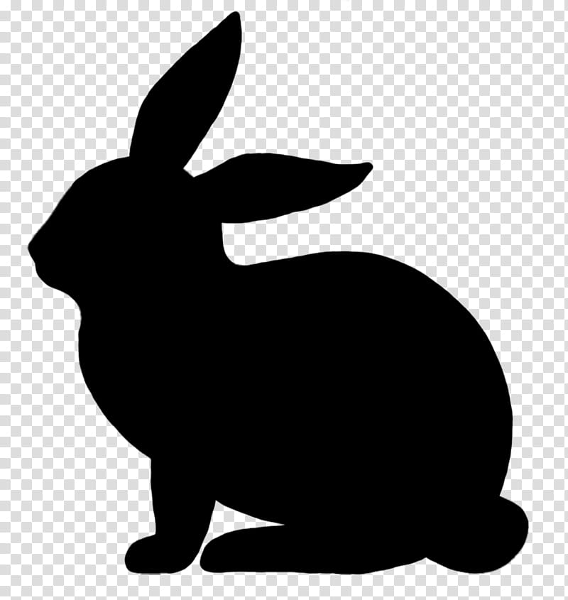 Easter Bunny, Rabbit, Diagram, Drawing, Silhouette, Stencil, Rabbits And Hares, Blackandwhite transparent background PNG clipart