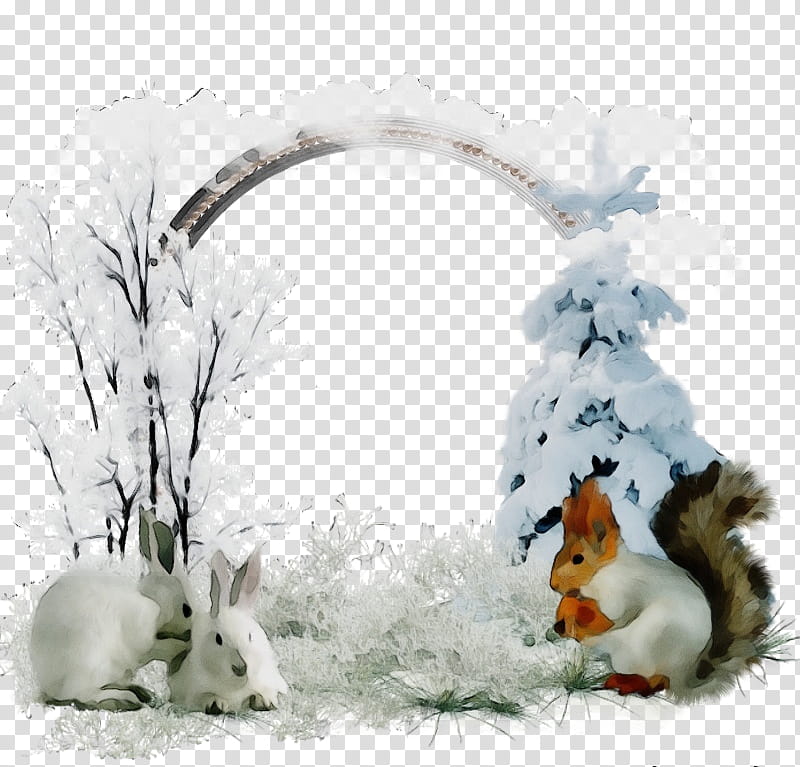 frame, Watercolor, Paint, Wet Ink, Hare, Rabbits And Hares, Winter
, Frame transparent background PNG clipart