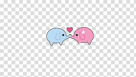 kawaii, two pink and blue elephant stickers art transparent background PNG clipart