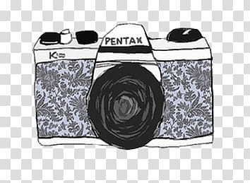 , white, black, and gray Pentax camera art transparent background PNG clipart