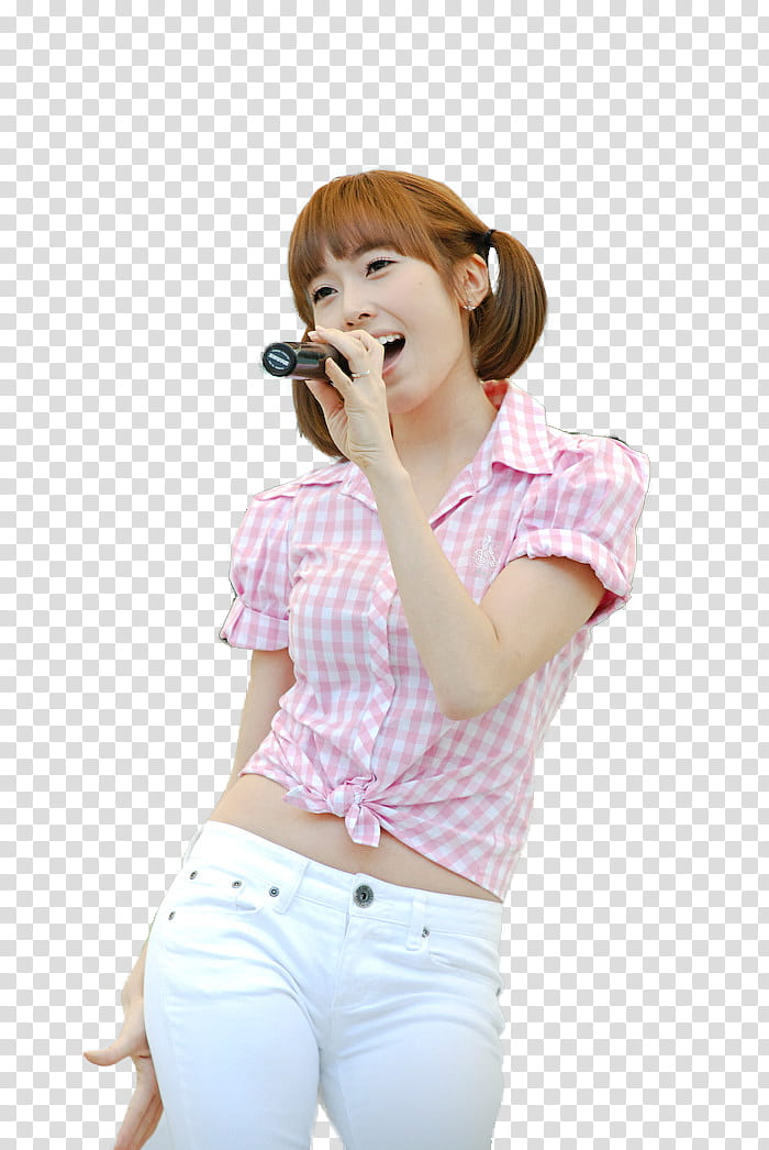 SNSD GEE LIVE  RENDER, woman holding microphone transparent background PNG clipart