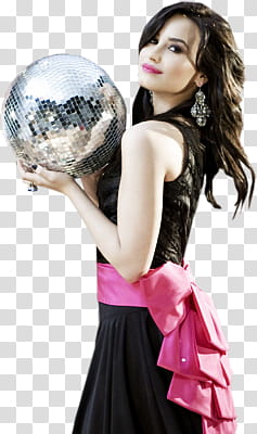 Demi Lovato, Demi Lovato holding disco ball transparent background PNG clipart