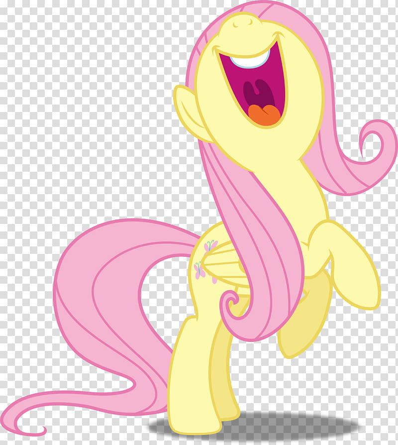 Fluttershy, laughing beige pony with pink hair illustration transparent background PNG clipart