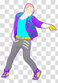 purple and blue neon light man dancing transparent background PNG clipart