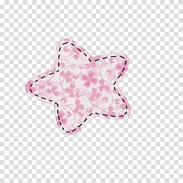 pink and white floral star art transparent background PNG clipart