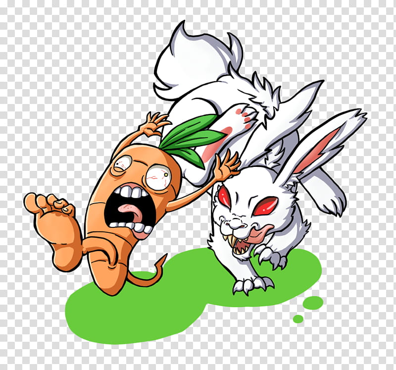Year of the Screaming Carrot, cartoon character carrot and fox transparent background PNG clipart