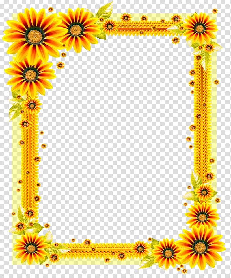 Floral Design Frame, Sunflower, Cut Flowers, Frames, Sunflower Seed, Sunflowers, Yellow, Plant transparent background PNG clipart