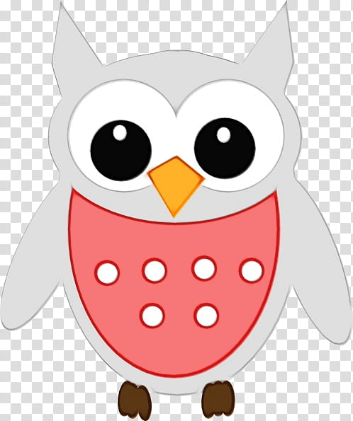 owl white cartoon bird, Watercolor, Paint, Wet Ink, Pink, Bird Of Prey, Eastern Screech Owl transparent background PNG clipart