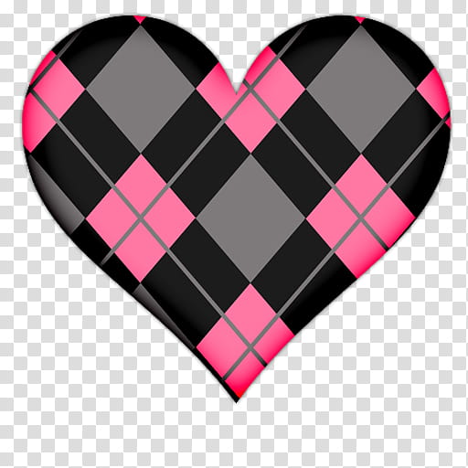 Heart Icons, black, pink, and gray plaid heart-shaped illustration transparent background PNG clipart