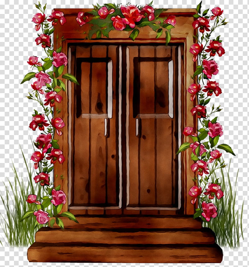 Floral Plant, Floral Design, Door, Wood, Flower, Window, Architecture, House transparent background PNG clipart