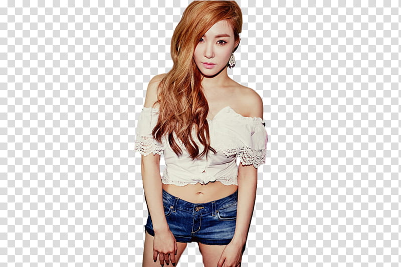 TaeTiSeo Holler Concept, woman wearing white off-shoulder dress transparent background PNG clipart