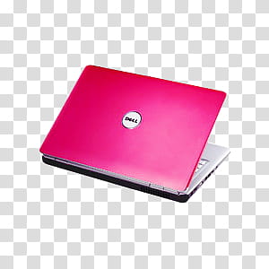 , pink Dell laptop transparent background PNG clipart