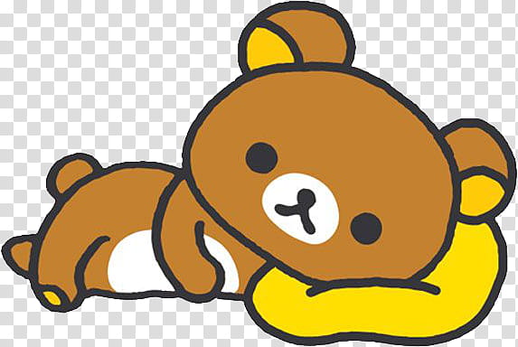 Rilakkuma Kawaii , sleeping brown bear illustration transparent background PNG clipart