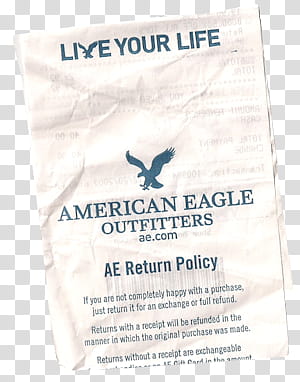 s, American Eagle receipt transparent background PNG clipart