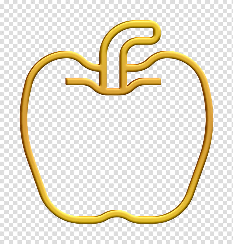 Apple icon Fruit and Vegetable icon Food and restaurant icon, Yellow, Line, Heart, Symbol transparent background PNG clipart