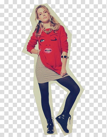 Bridgit Mendler shoots, woman wearing red drawstring hoodie and pants transparent background PNG clipart