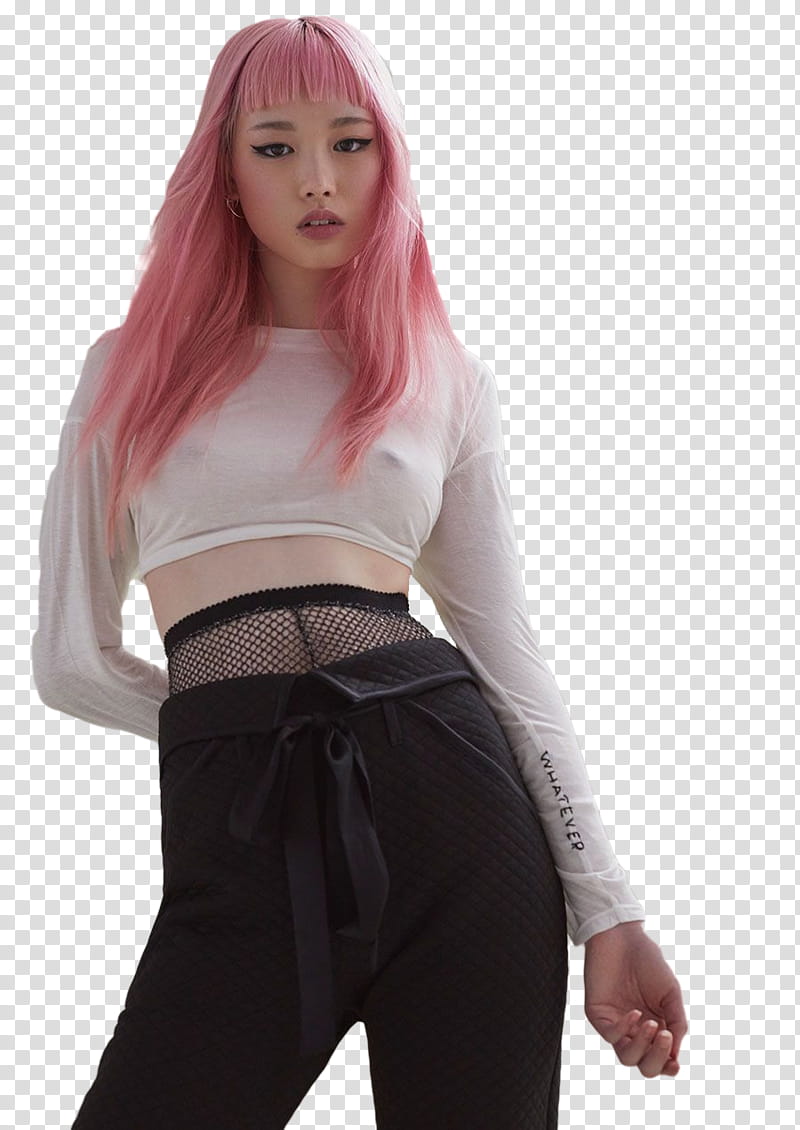 Fernanda Ly, woman wearing white crop top transparent background PNG clipart