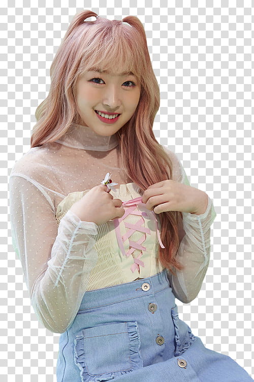 COSMIC GIRLS WJSN Happy Moment, smiling woman wearing yellow illusion long-sleeved shirt transparent background PNG clipart