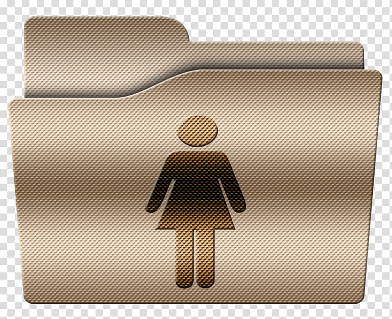 Khaki fiber folder, beige folder with woman icon transparent background PNG clipart