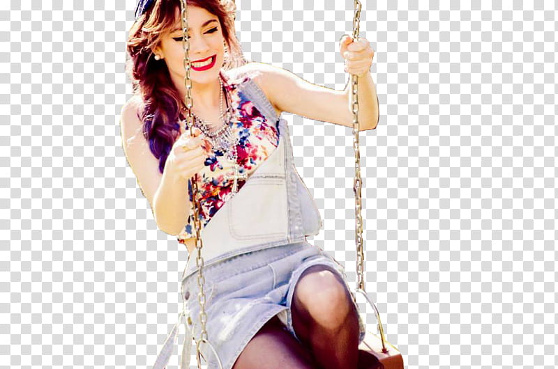 Martina Stoessel, woman sitting on swing transparent background PNG clipart