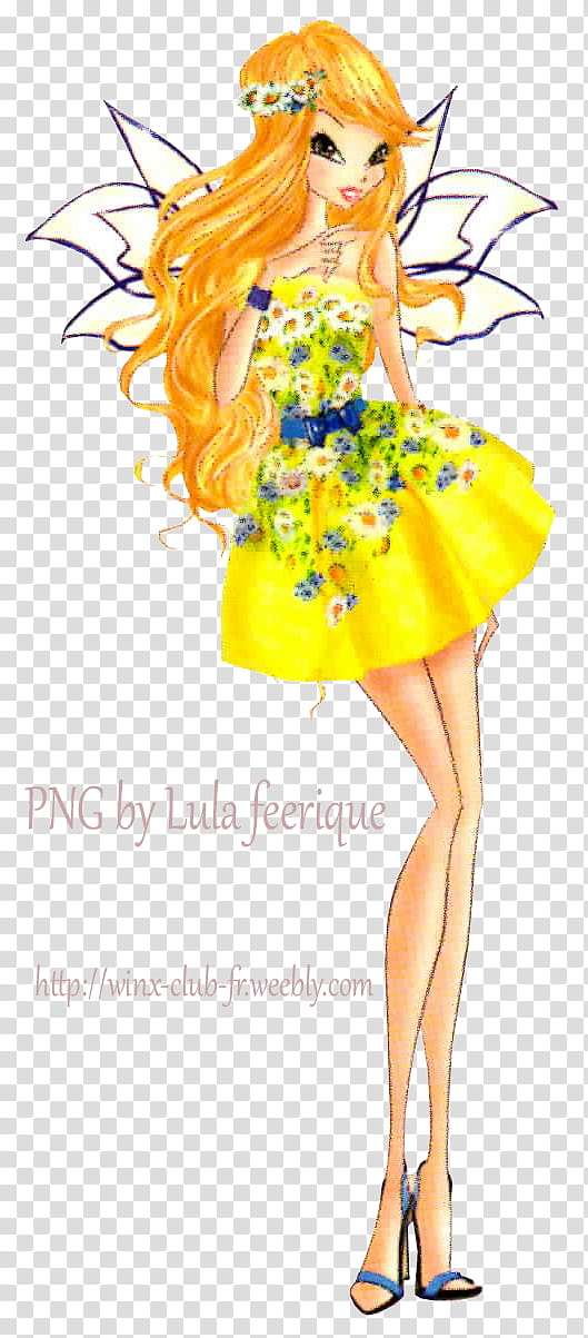 Stella Aquarelle style  winx fairy couture transparent background PNG clipart