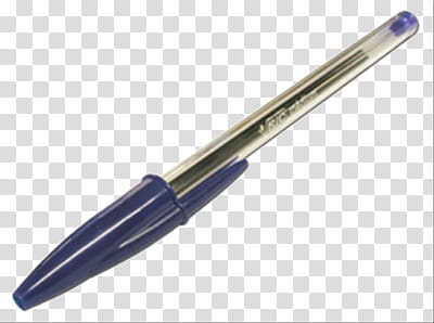 School, blue BIC ballpoint pen transparent background PNG clipart