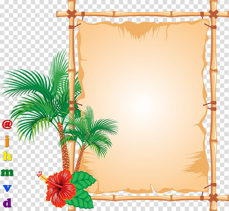 Cartoon Palm Tree, Frames, Bamboo transparent background PNG clipart