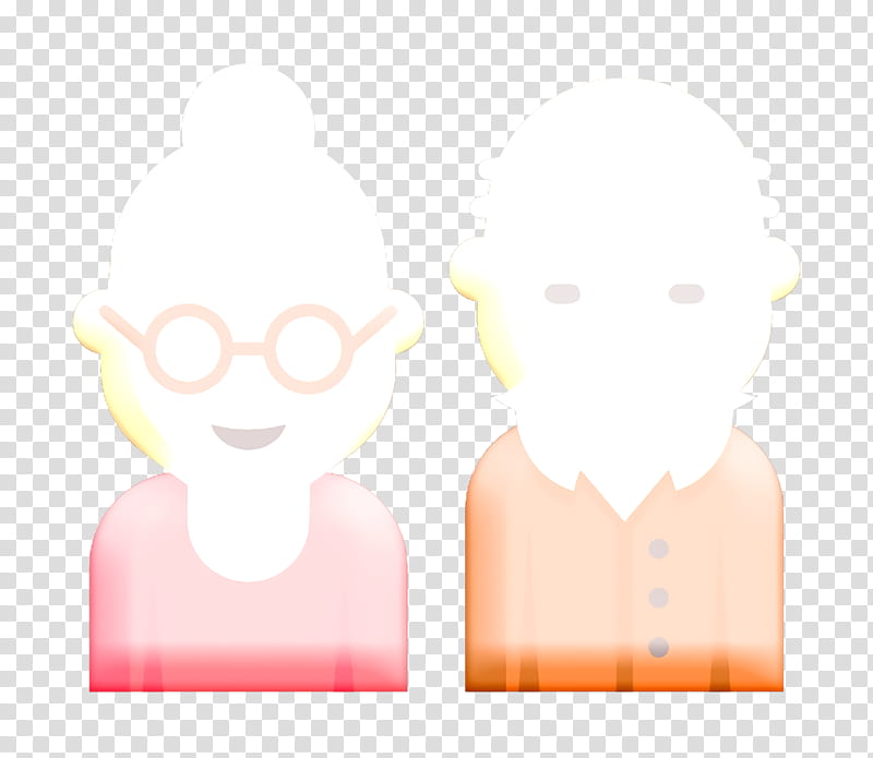 Grandparents icon Family icon, Face, White, People, Head, Nose, Cartoon, Cheek transparent background PNG clipart