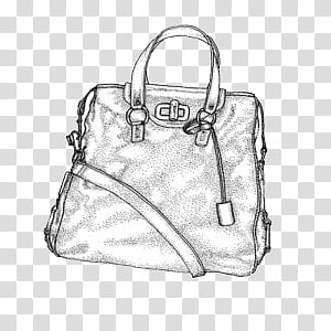 black and white s, white two-way crossbody bag sketch transparent background PNG clipart