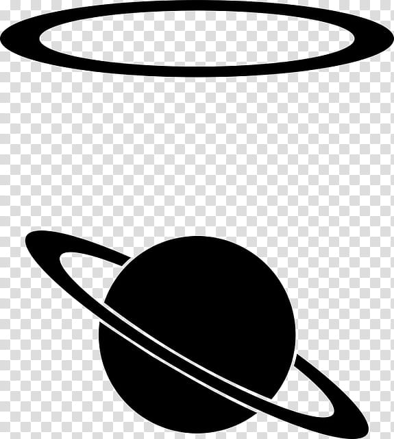 Planet Earth, Saturn, Gas Giant, Nine Planets, Ring System, Line, Blackandwhite, Headgear transparent background PNG clipart