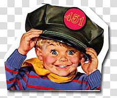 So Vintage Stickers, boy wearing hat smiling illustration transparent background PNG clipart