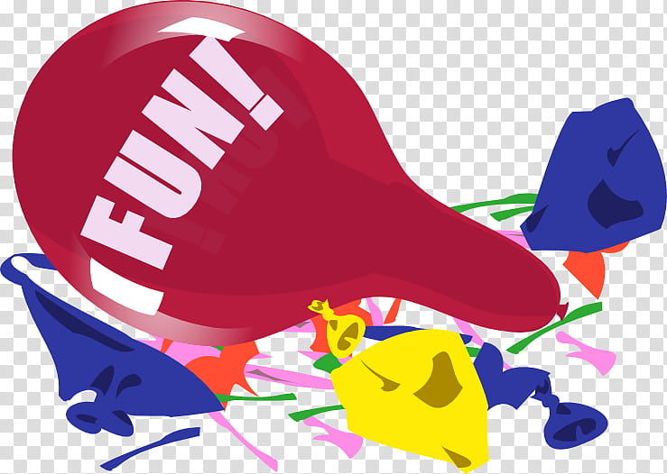 Balloon Popping FUN Banner, assorted-color balloon lot transparent background PNG clipart