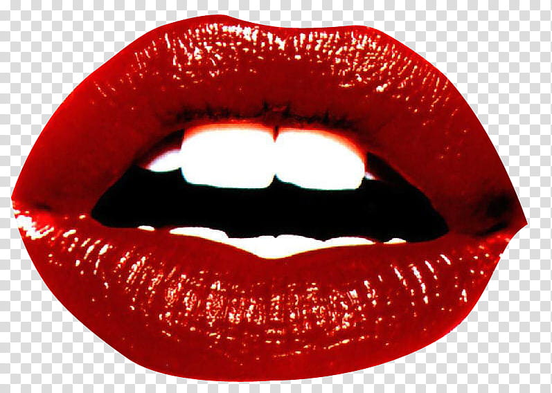 Lips, woman's lips with red lipstick transparent background PNG clipart
