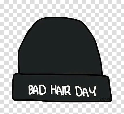 black and white bad hair day knit cap illustration transparent background PNG clipart