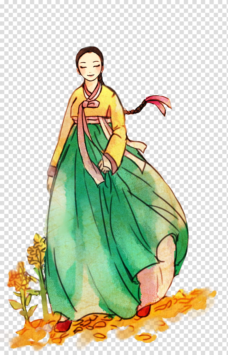 Korean, Hanbok, South Korea, Drawing, Clothing, Korean Art, Koreans, Folk Costume transparent background PNG clipart