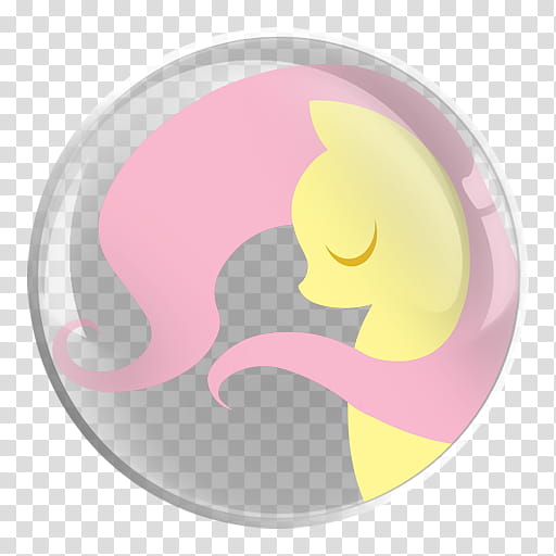 My Little Pony TS RD Rarity Glass Icons , Fluttershy, yellow and pink My Little Pony art transparent background PNG clipart