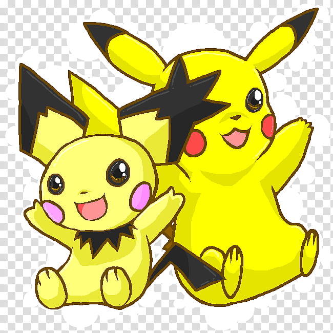 Pikachu and Notched-Ear Pichu, two Pokemon Pikachu transparent background PNG clipart