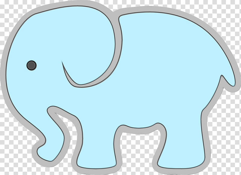 Indian elephant, Watercolor, Paint, Wet Ink, Turquoise, Aqua, Cartoon, Elephants And Mammoths transparent background PNG clipart