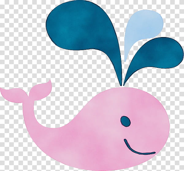 pink whale marine mammal turquoise cetacea, Watercolor, Paint, Wet Ink transparent background PNG clipart