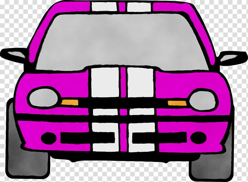 Sports car Dodge Chrysler Neon Driving, Watercolor, Paint, Wet Ink, Pink, Vehicle, Magenta, Compact Car transparent background PNG clipart