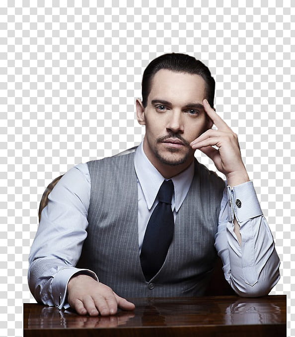 Jonathan Rhys Meyers , woman wearing white and gray suit while left hands on cheek transparent background PNG clipart