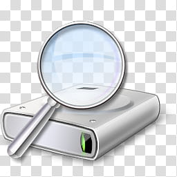 Vista RTM WOW Icon , Search Hard Disk, disc and magnifying glass computer icon transparent background PNG clipart