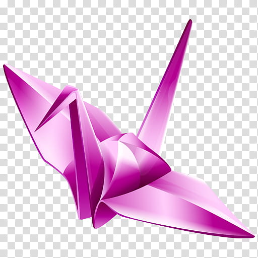 Pink Flower, Crane, Paper, Orizuru, Thousand Origami Cranes, Cartoon, Color, Purple transparent background PNG clipart