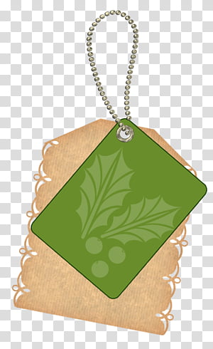 Christmas tags, green and brown product tag illustration transparent background PNG clipart thumbnail