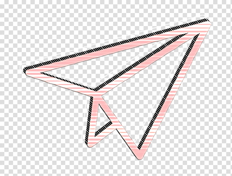 Paper plane icon Message icon Essential Set icon, Pink, Triangle, Line, Table transparent background PNG clipart