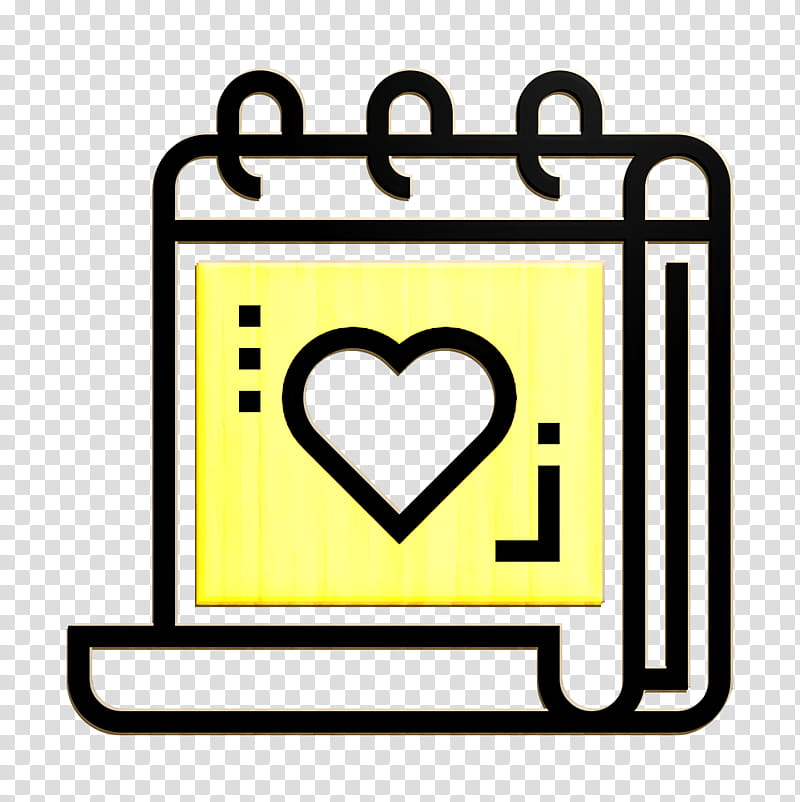 Medical appointment icon Heart icon Health Checkup icon, Yellow, Line transparent background PNG clipart