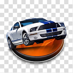 CAR Set , white and blue Ford Mustang Shelby transparent background PNG clipart