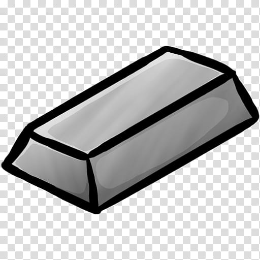 MineCraft Icon  , Iron Ingot, rectangular gray mineral slab illustration transparent background PNG clipart