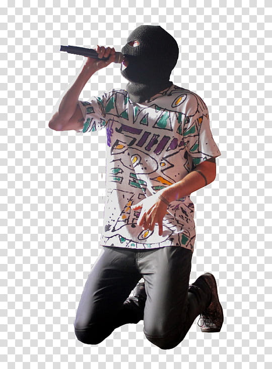 Twenty One Pilots, man holding dynamic microphone transparent background PNG clipart